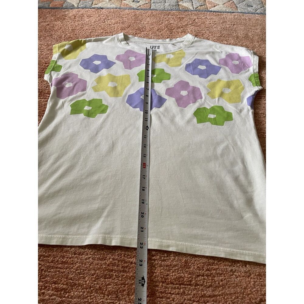 Uniqlo Sou Sou Kyoto UT Floral Print Tee Shirt White Multicolor Size S - Picture 6 of 7